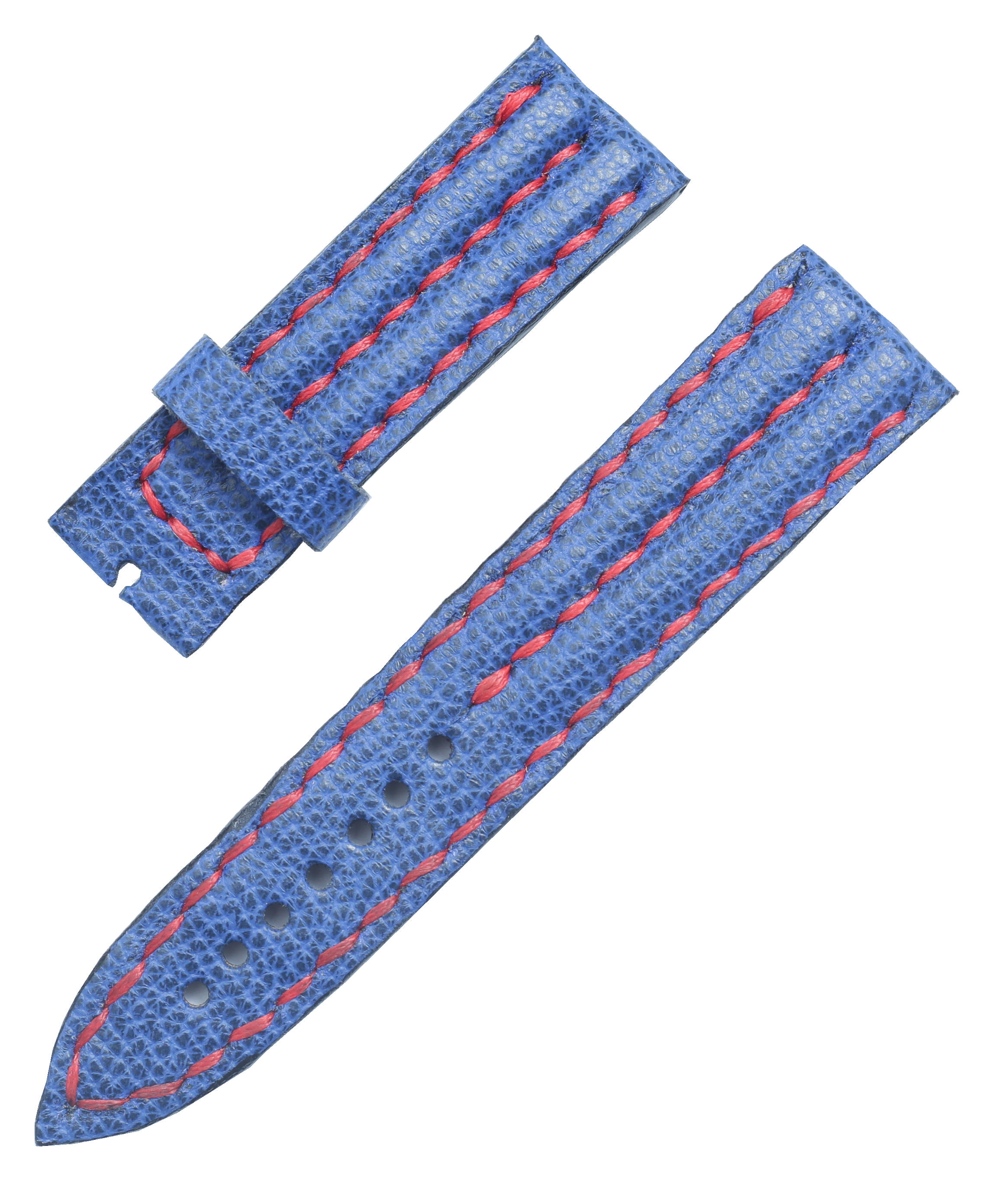 Blue double bead leather strap_